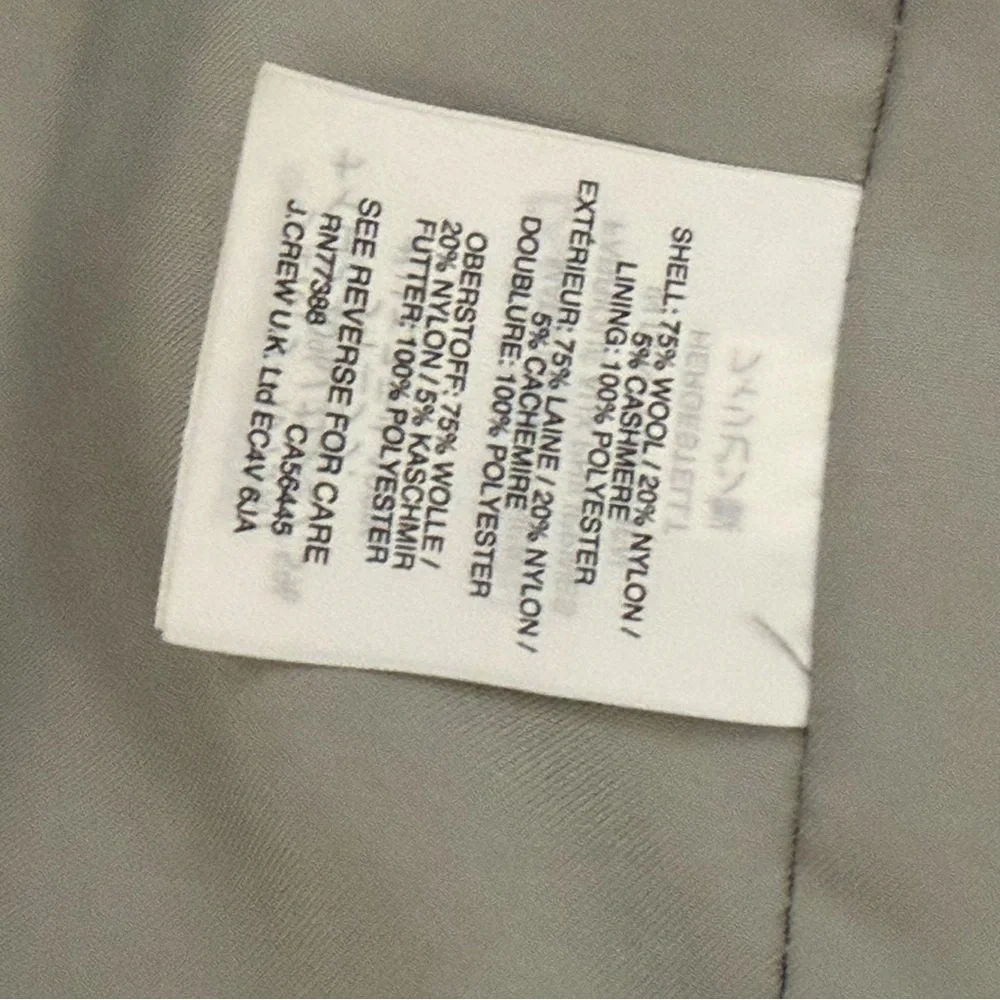 J. Crew Wool Cashmere Nello Gori Light Grey Peacoat size. 0 minimalist - Picture 4 of 8